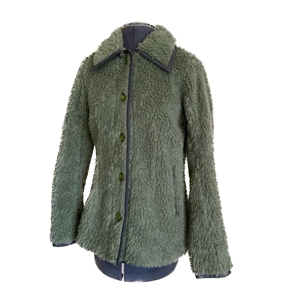 Patagonia Alder Creek Sherpa Fleece Jacket Warm Fuzzy Small color Spanish Moss